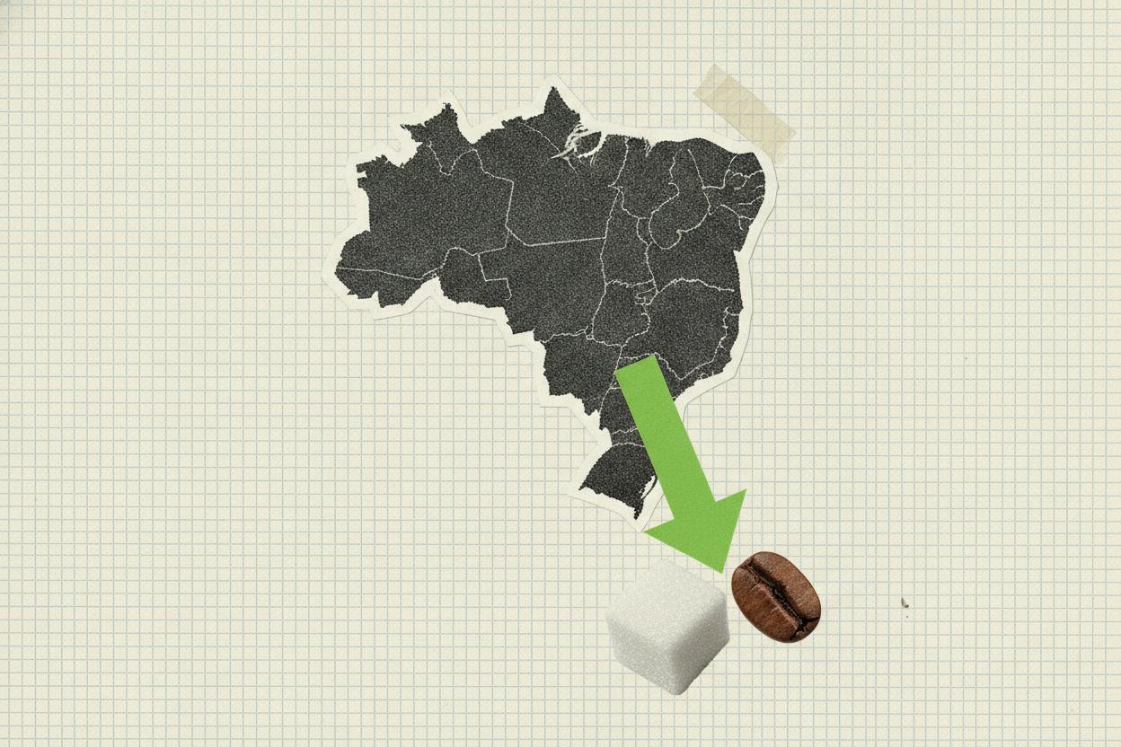 Brazil's currency slide drags sugar and coffee futures lower