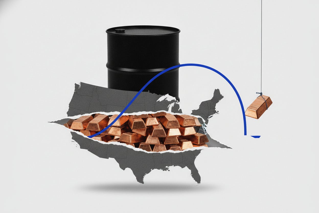 Copper retreats from record high as oil tops $100 on Middle East tensions