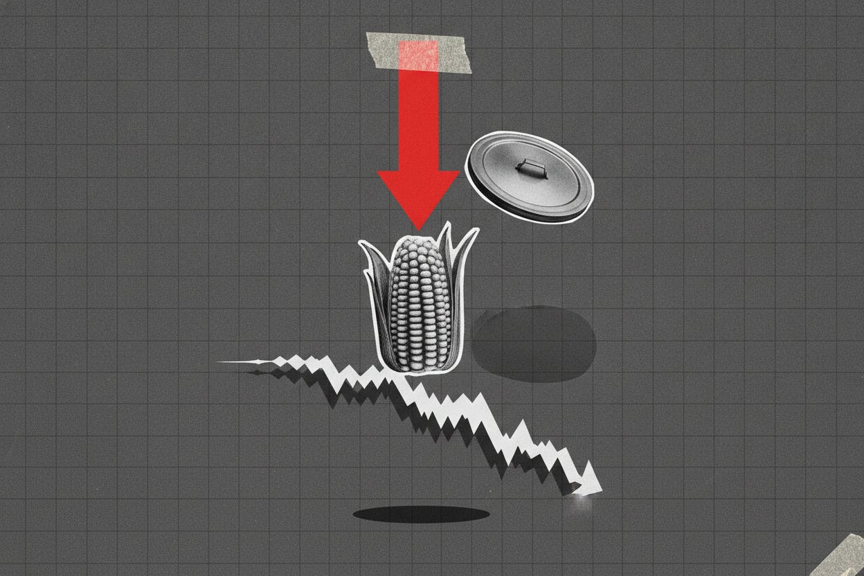 Corn Futures Slide for Fifth Day as Oil Weakness and Strong Dollar Weigh on Prices