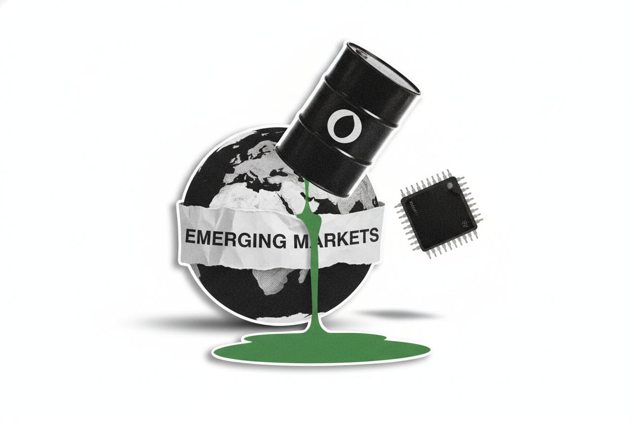 Emerging Market Stocks Hit Two-Month Low as Oil Surges and AI Rally Falters