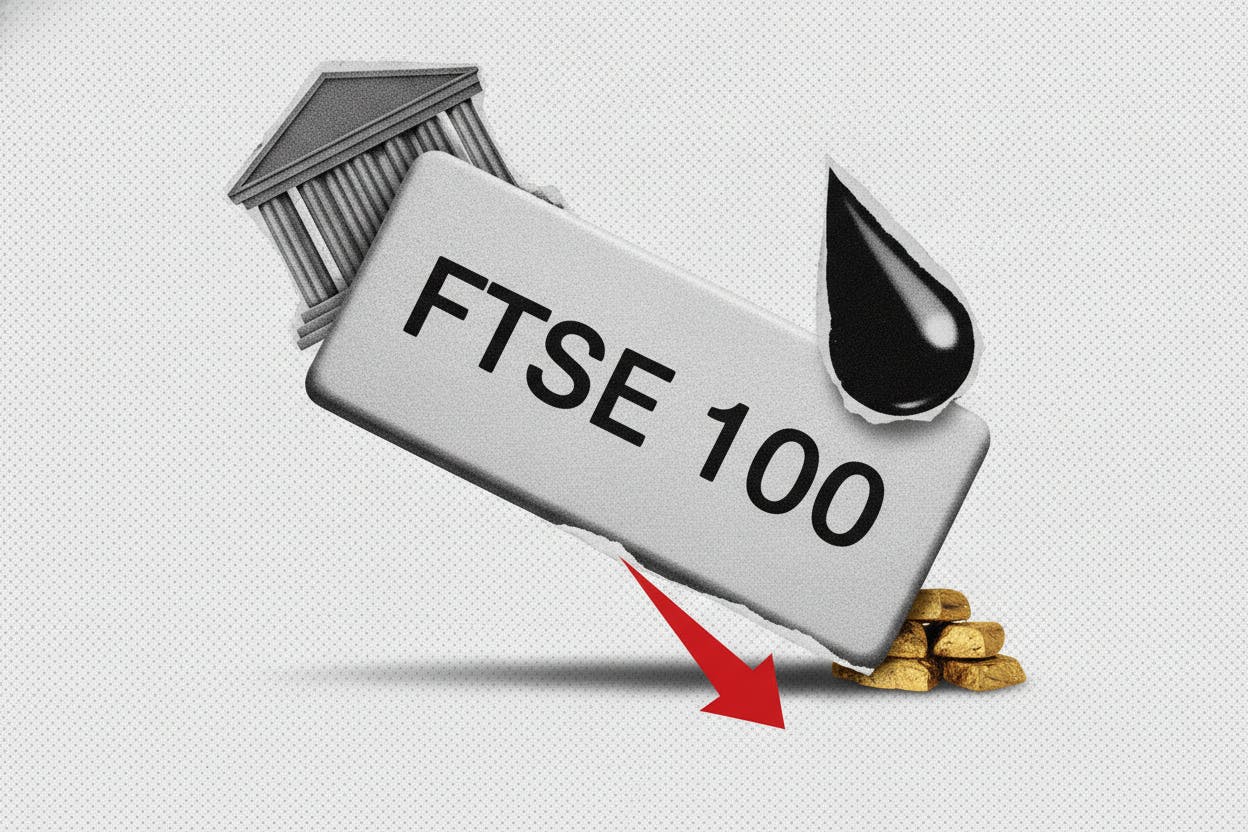 FTSE 100 Dips 0.2% as Oil Drop and Bank Weakness Offset Wise Surge