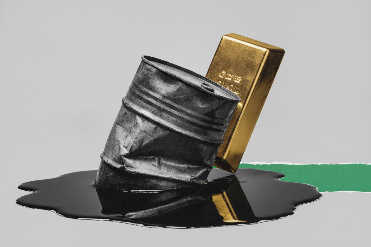 Gold gains, oil drops as Trump pauses Iran strikes for diplomacy
