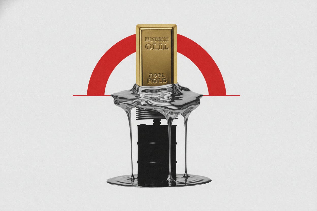 Gold slips as oil jumps on Hormuz report, rate bets firm