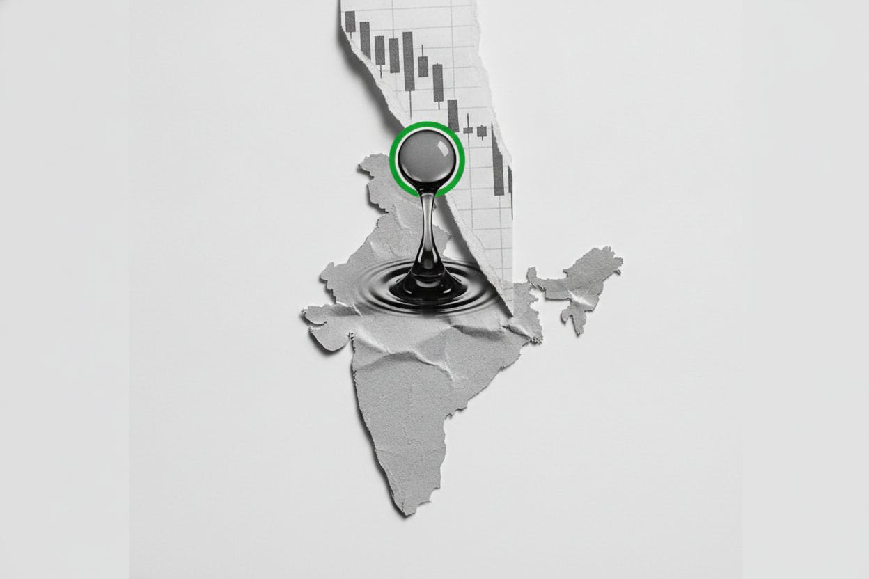 Indian Stocks Fall as Oil Surge on US-Iran Tensions Hits Import Costs