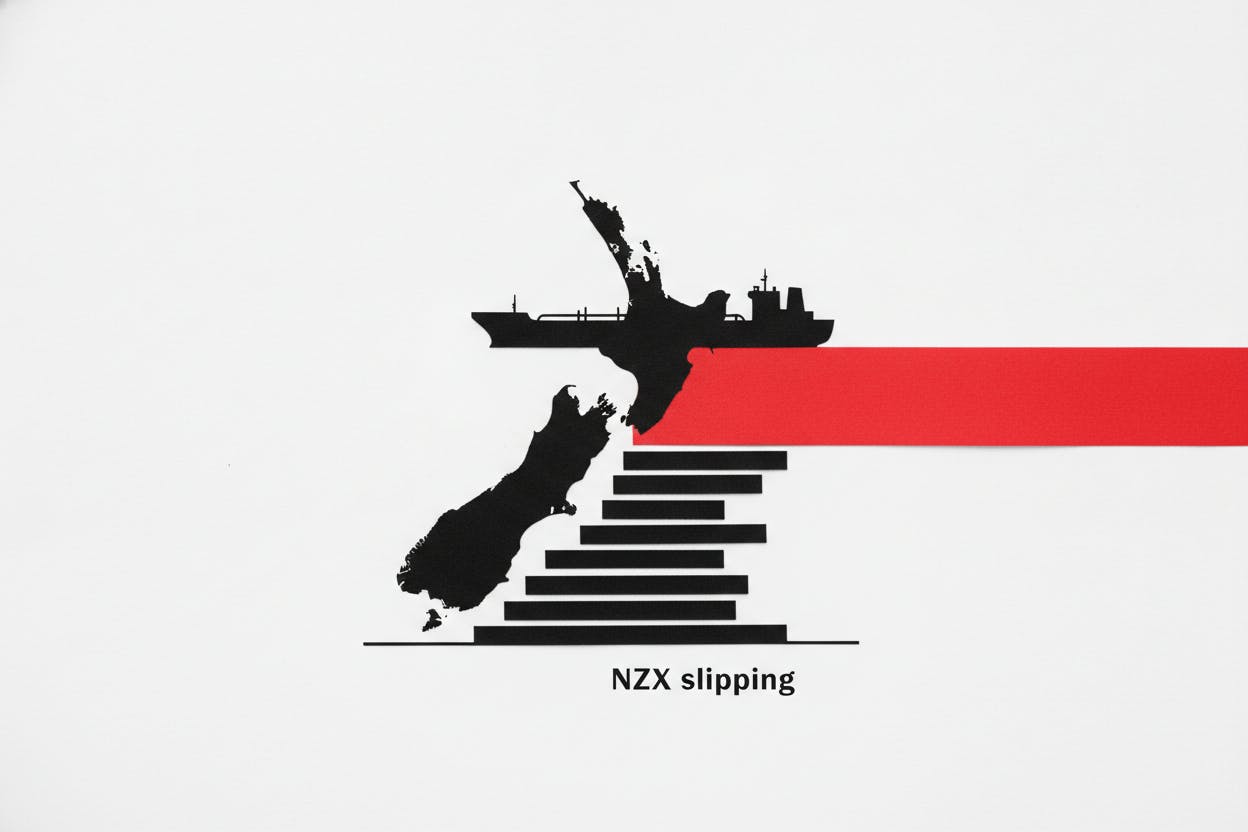 NZX 50 Dips 0.45% as Hormuz Tensions, Fonterra Forecast, and Rate Hike Weigh