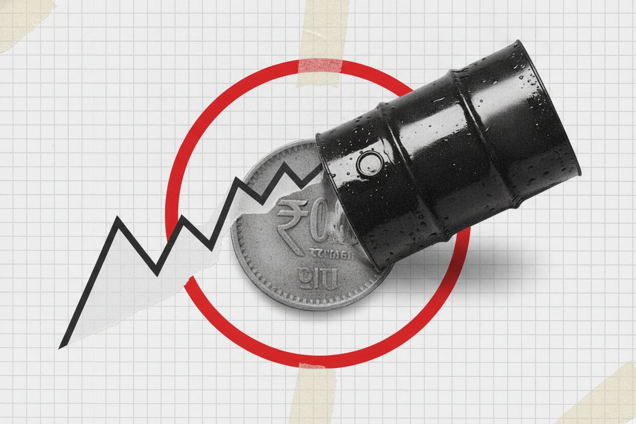 Rupee faces double hit as Fed hints at hikes and oil nears $90