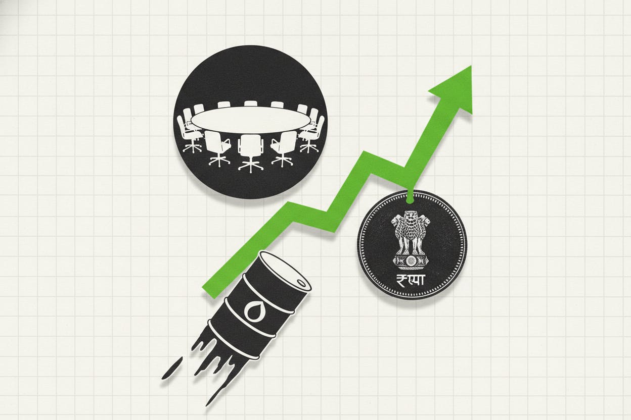 Rupee hits near one-month high as oil slides, RBI decision looms