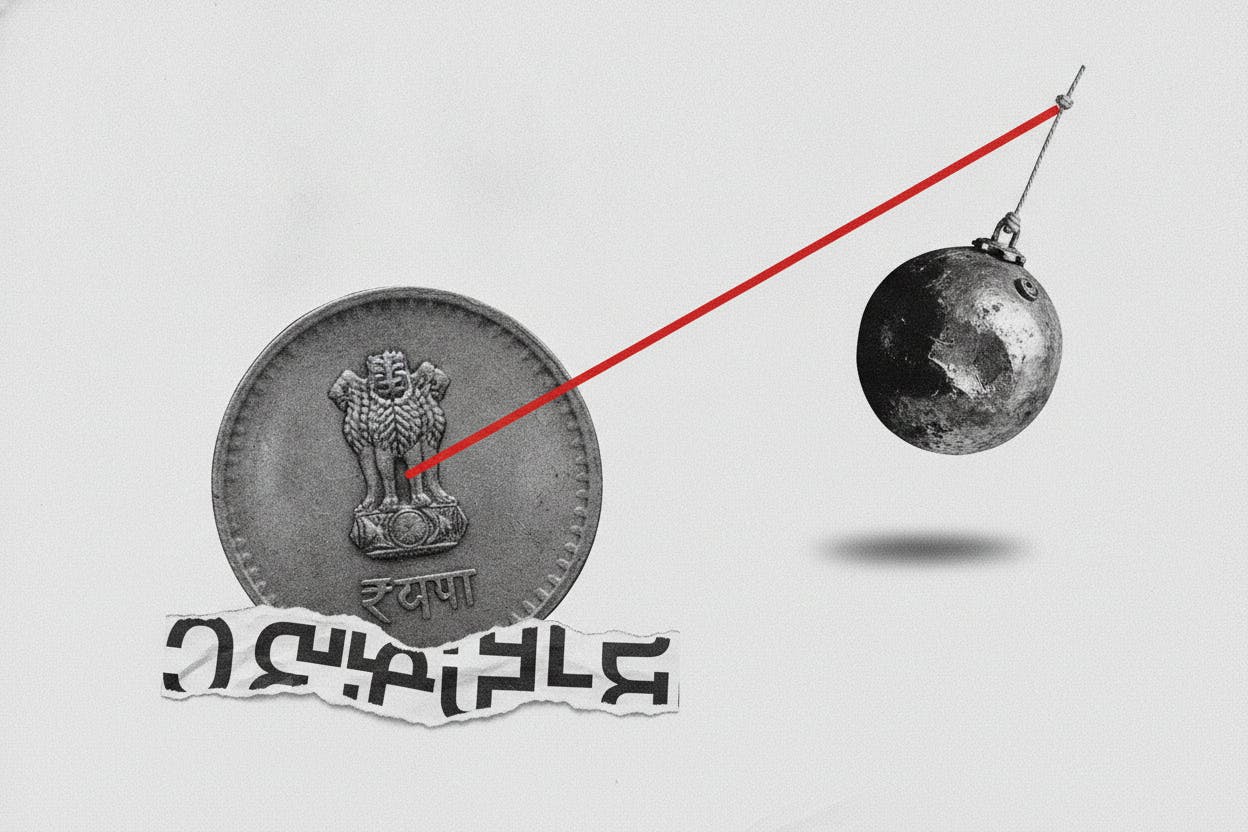 Rupee Nears Record Low as Brent Tops $85 and RBI Support Fades