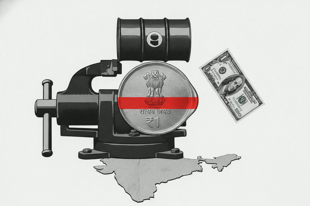 Rupee slips past 96 per dollar as oil surge and outflows bite
