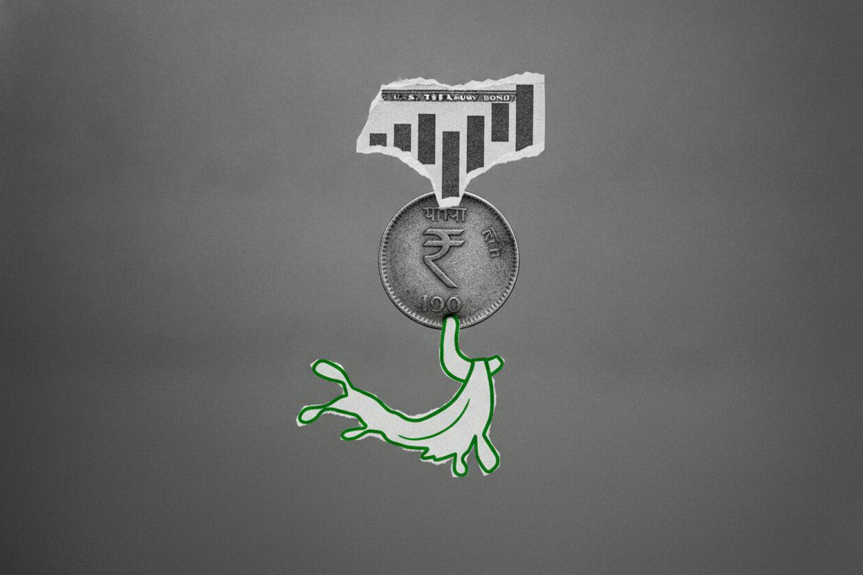 Rupee steady as US yields ease, but oil spike keeps pressure on