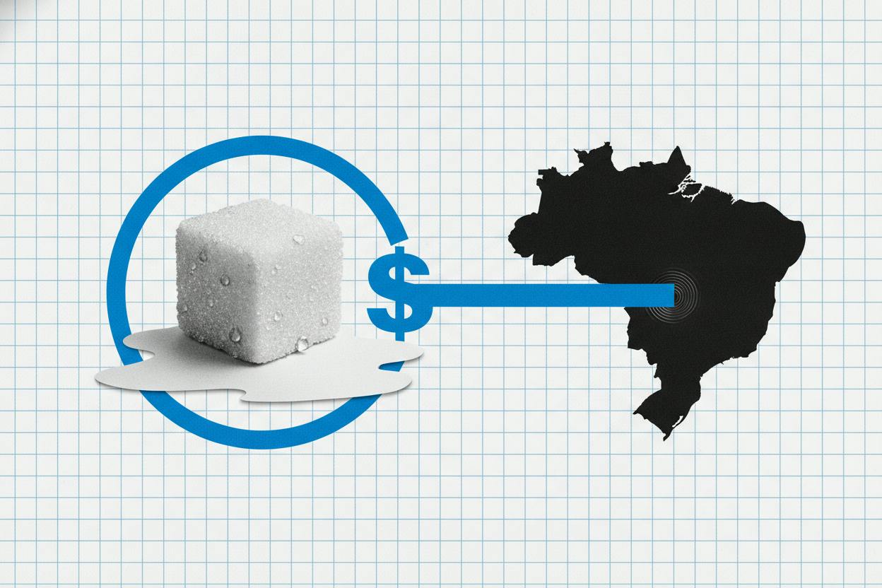Sugar slips as Brazil's real weakens, offsetting rain-driven supply worries